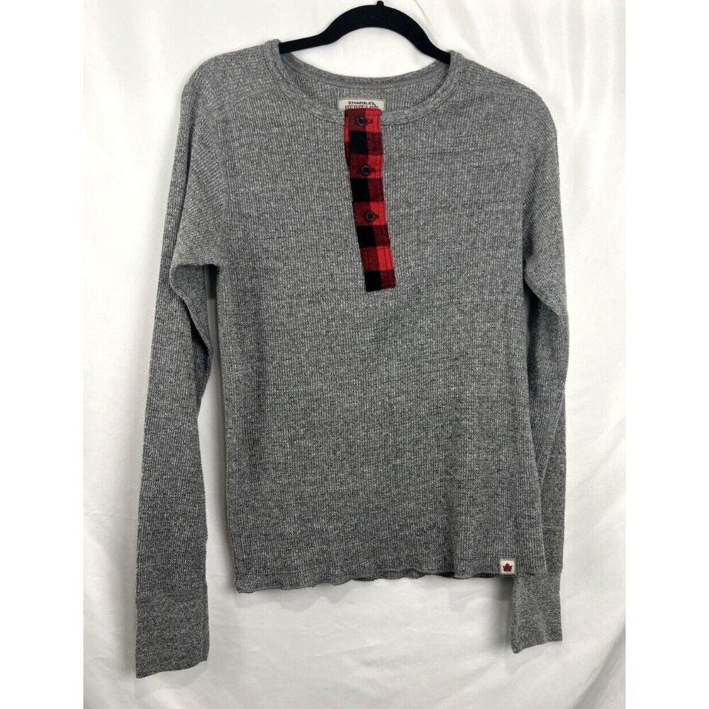 Stanfield's Heritage Grey Cotton-Blend Waffle Knit Shirt Men's Size S